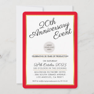 Invitación EMPRESA ANIVERSARIO FIESTA negocios modernos oro r