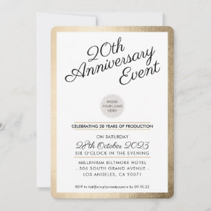 Invitación EMPRESA ANIVERSARIO FIESTA oro de negocios moderno