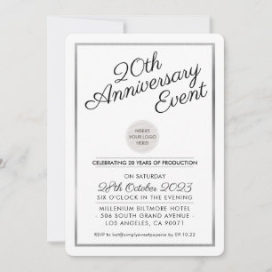 Invitación EMPRESA ANIVERSARIO FIESTA plata de negocios moder
