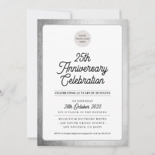 Invitación EMPRESA ANIVERSARIO negocios modernos gris platead
