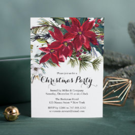 Invitación Empresa Fiesta de Navidades florales de Poinsettia