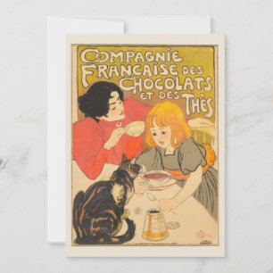 Invitación Empresa francesa de chocolate y té, Art Nouveau