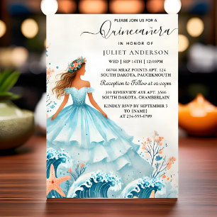 Invitación En Agua Océano Vida De Pescado Bajo El Mar Quincea