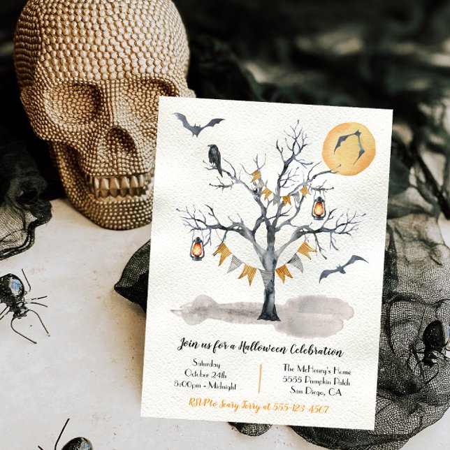 Invitación en árbol de fiesta de Halloween (Subido por el creador)