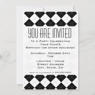 Invitación en argla en blanco y negro