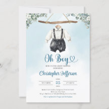 Invitación en Baby Shower a Boho Baby Boy Clothesl