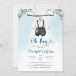 Invitación en Baby Shower a Boho Baby Boy Clothesl