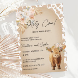 Invitación en Baby Shower a Boho Holy Cow Highland