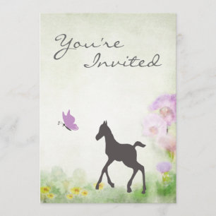 Invitación en Baby Shower a caballo de novilla y m