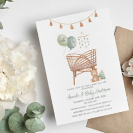Invitación en Baby Shower a Green Boho Nursery Boh