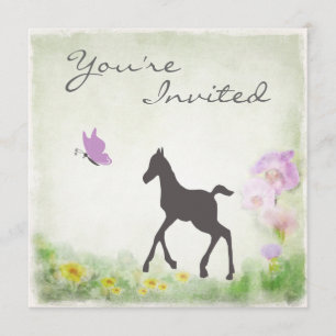 Invitación en Baby Shower a la Bonito del caballo
