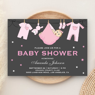 Invitación en Baby Shower a la línea de ropa de be