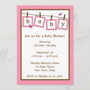 Invitación en Baby Shower a la línea de ropa de te