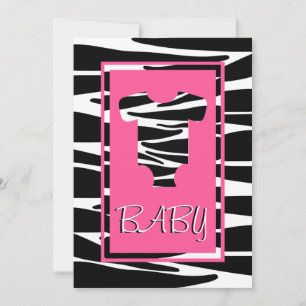 Invitación en Baby Shower a la ropa de bebé cebra