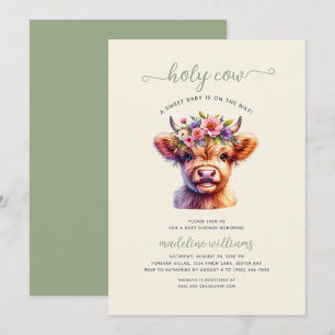 Invitación en Baby Shower a la vaca silvestre