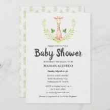 Invitación en Baby Shower a Little Giraffe