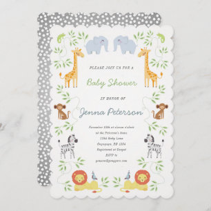 Invitación en Baby Shower a los Animales Arcos de 