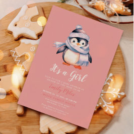 Invitación en Baby Shower a Pingüino de Invierno R