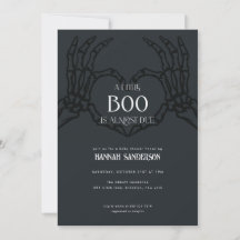 Invitación en Baby Shower a Skeleton Gothic Hallow