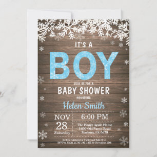 Invitación en Baby Shower a un niño de invierno ru