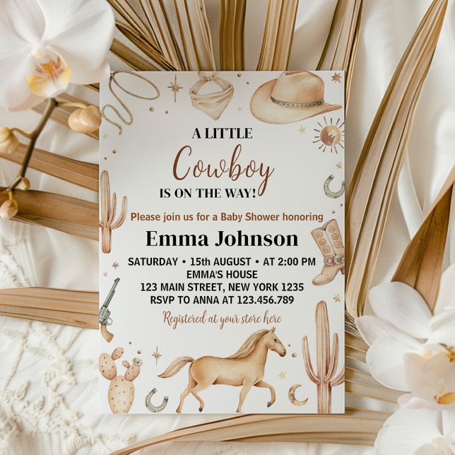 Invitación en Baby Shower a un rodeo de un niño pe (Subido por el creador)