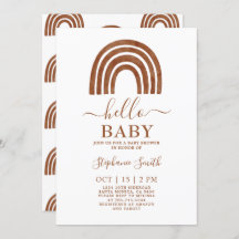 Invitación en Baby Shower al arcoiris de Terracota