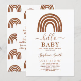 Invitación en Baby Shower al arcoiris de Terracota