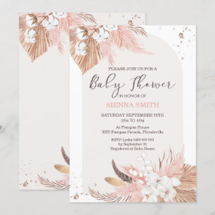 Invitación en Baby Shower al desierto del Boho de 