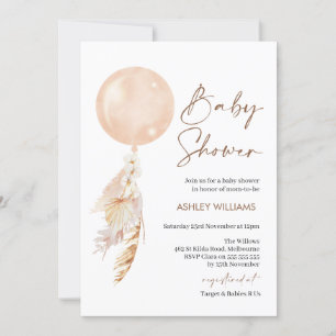 Invitación en Baby Shower al globo Boho Floral Pam