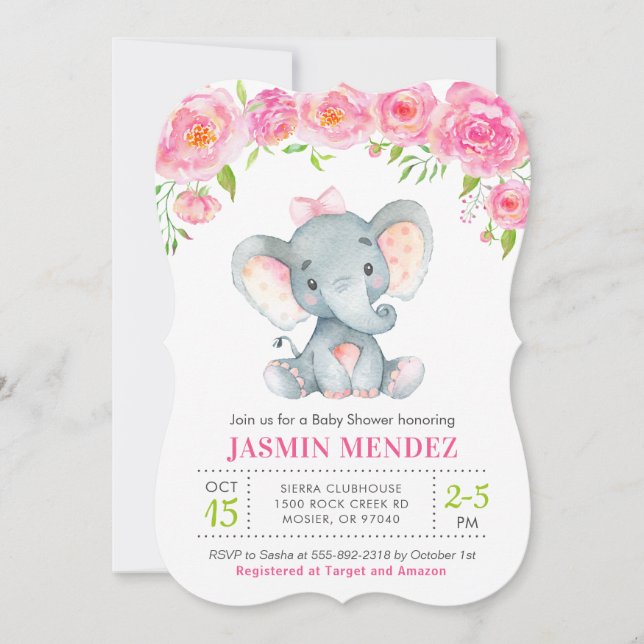Invitación en Baby Shower al pequeño Chica de caca (Anverso)
