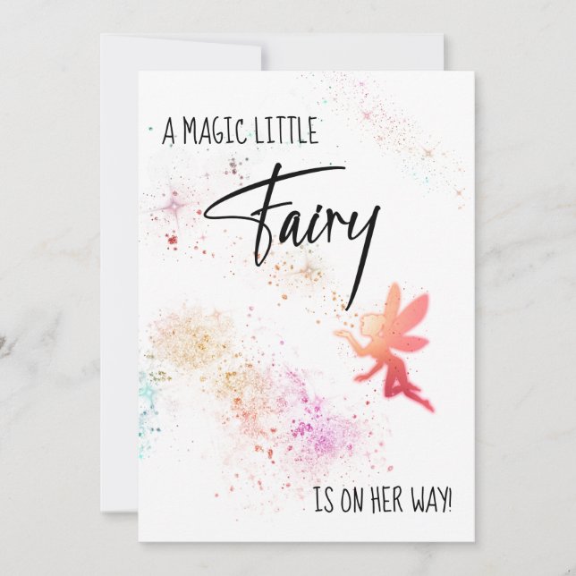 *~* Invitación en Baby Shower al polvo de hadas ar (Anverso)