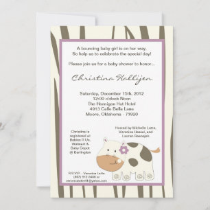 Invitación en Baby Shower al zoológico Jacana Girl