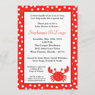 Invitación en Baby Shower de 5 x 7 Ocean Sea Life 