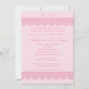 Invitación en Baby Shower de 5x7 Baby Girl Pink La