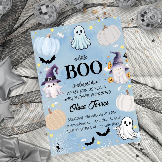 Invitación en Baby Shower de Blue Halloween Little (Subido por el creador)