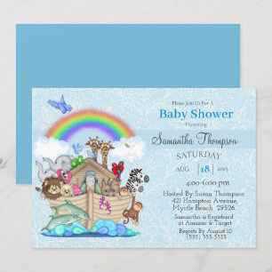 Invitación en Baby Shower de Blue Noah