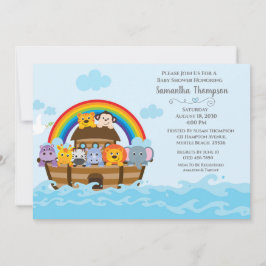 Invitación en Baby Shower de Boys Blue Noah