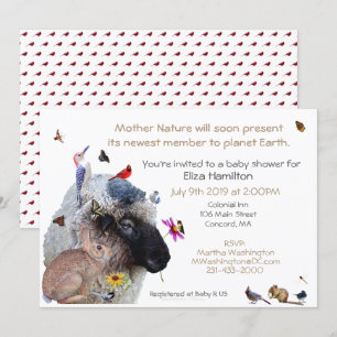 Invitación en Baby Shower de Mother Nature: