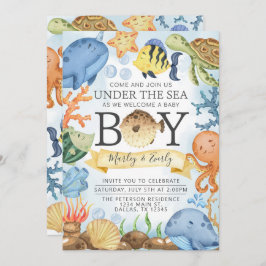 Invitación en Baby Shower de Ocean Under the Sea B