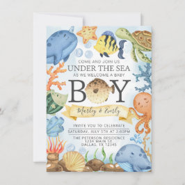 Invitación en Baby Shower de Ocean Under the Sea B