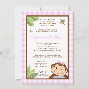Invitación en Baby Shower de Papagayo Monkey Safar