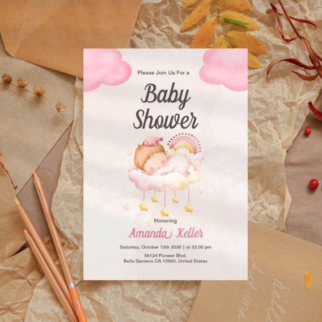 Invitación en Baby Shower de Sleeping Baby Girl (Subido por el creador)