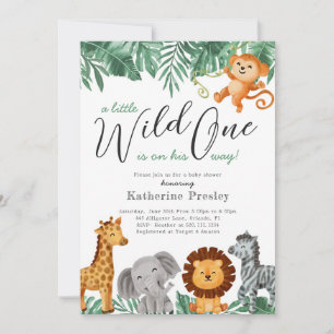 Invitación en Baby Shower de Wild One Safari Anima