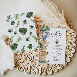 Invitación en Baby Shower de Wild One Safari Anima