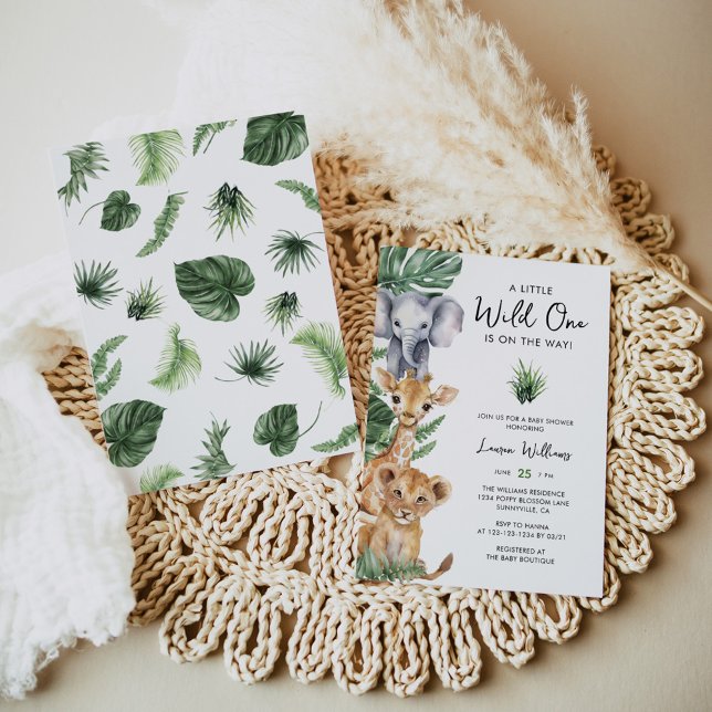 Invitación en Baby Shower de Wild One Safari Anima (Subido por el creador)