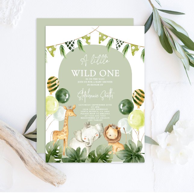 Invitación en Baby Shower de Wild One Safari Jungl (Subido por el creador)