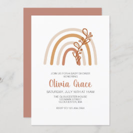 Invitación en Baby Shower del Boho Rainbow