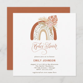 Invitación en Baby Shower del Boho Rainbow