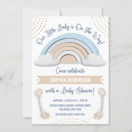 Invitación en Baby Shower del Boho Rainbow