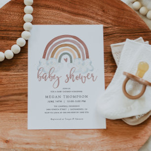 Invitación en Baby Shower del Boho Rainbow